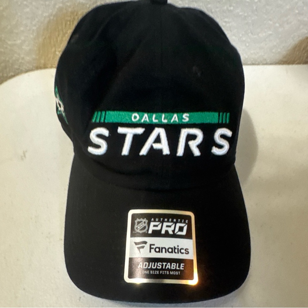 Dallas Stars Fanatics Branded Authentic Pro Rink Adjustable Hat Black Green New
